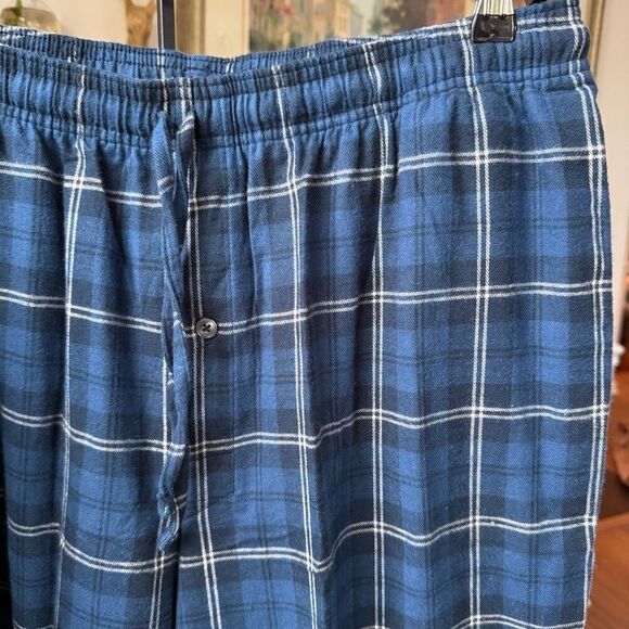 NWT L.L. Bean Men's Scotch Plaid Flannel Pajamas Swan Blue $80 L - Picture 4 of 7